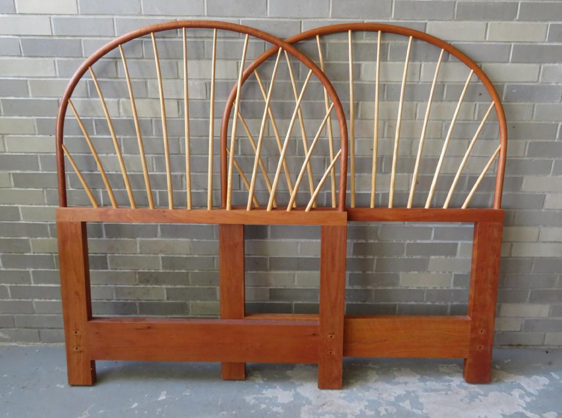 Thomas Moser ( 20th century, Maine). Pair of Windsor: Thomas Moser ( 20th century, Maine). Pair of Windsor style twin headboards, mixed hardwoods - excellent condition.