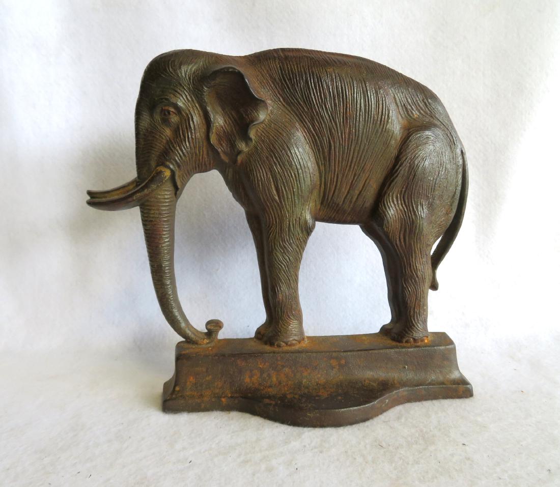 Bradley & Hubbard cast iron elephant door stop with