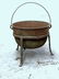 Large cast iron cauldron with iron handle, 18th/19th c.
