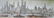 Oil on burlap, cityscape of New York City, signed - 2
