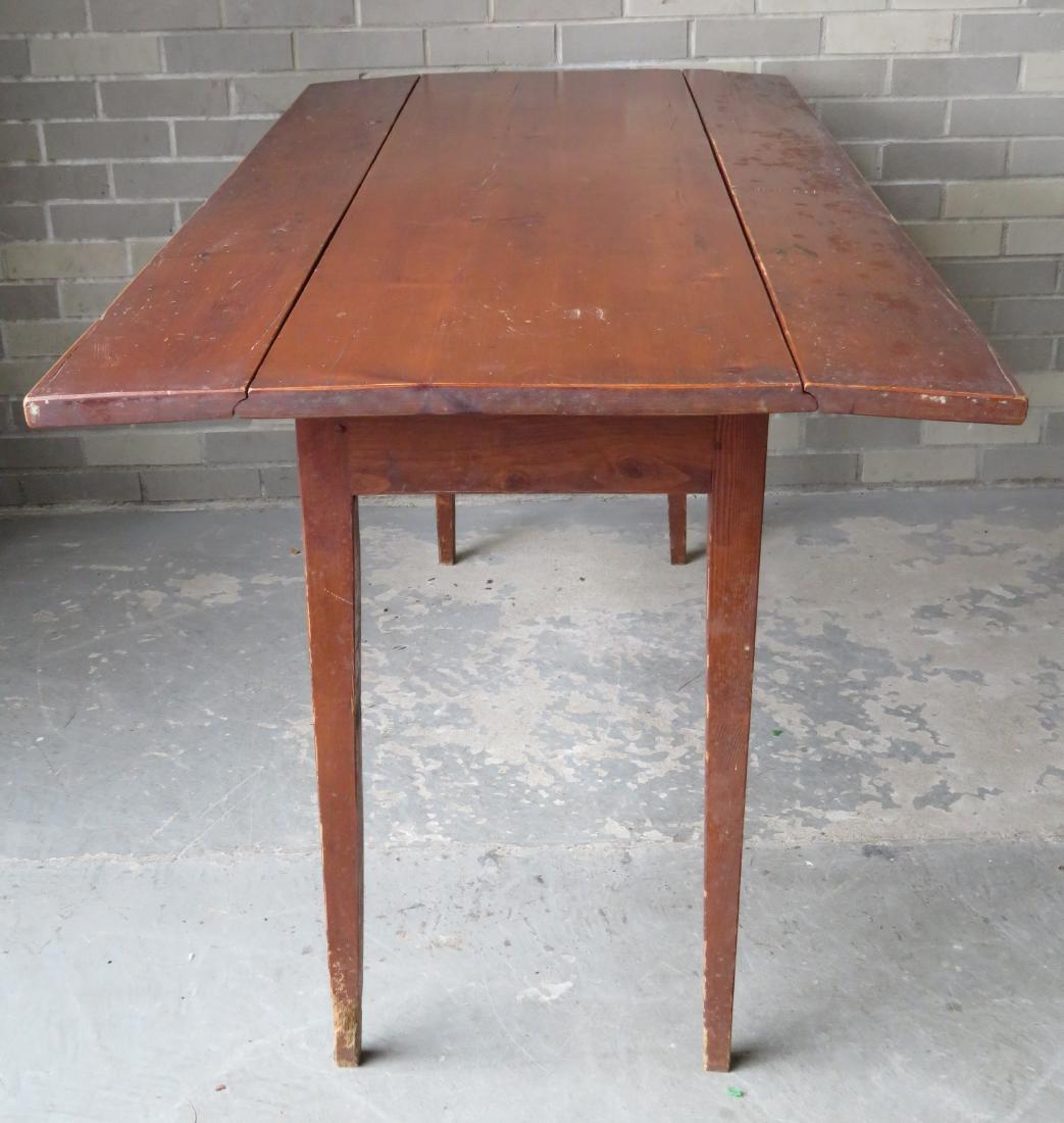 Pine dropleaf harvest table with tapered legs, early