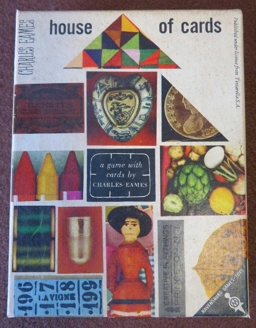 Charles Eames "House of Cards". This is the original: Charles Eames "House of Cards". This is the original "small edition" created by Charels Eames in 1952. The original box is stamped on 2 sides "0953" - the interior with instruction sheet and containin