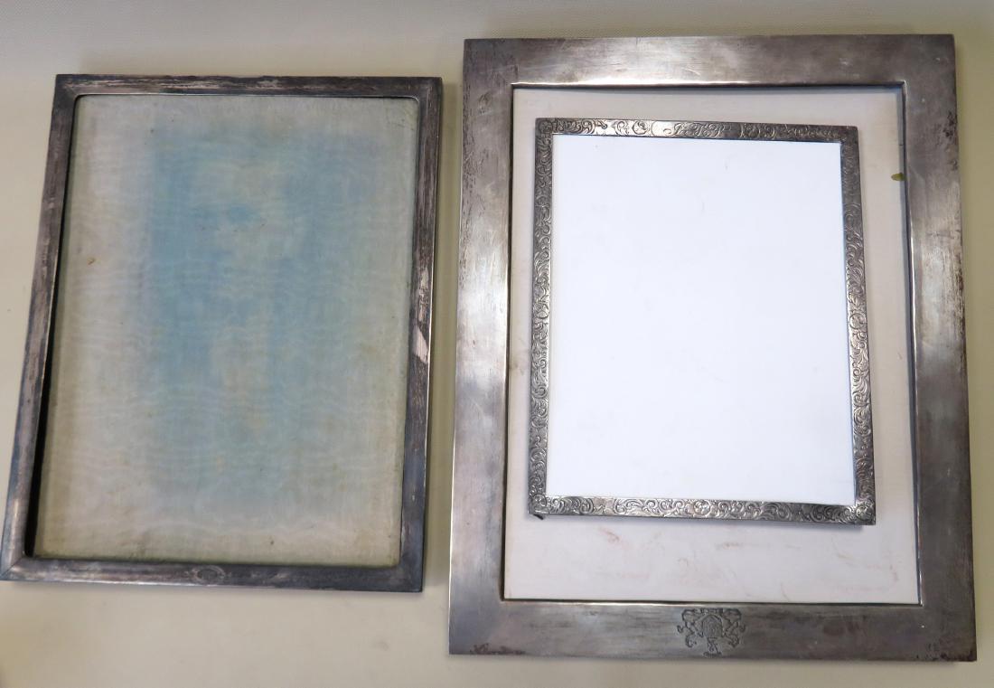 Three sterling silver picture frames, ranging in: Three sterling silver picture frames, ranging in overall size from 8" x 10 1/4" to 12 3/4" x 15 3/4". Very good condition, early to mid 20th century. Provenance: From a prominent Rye NY collection (th