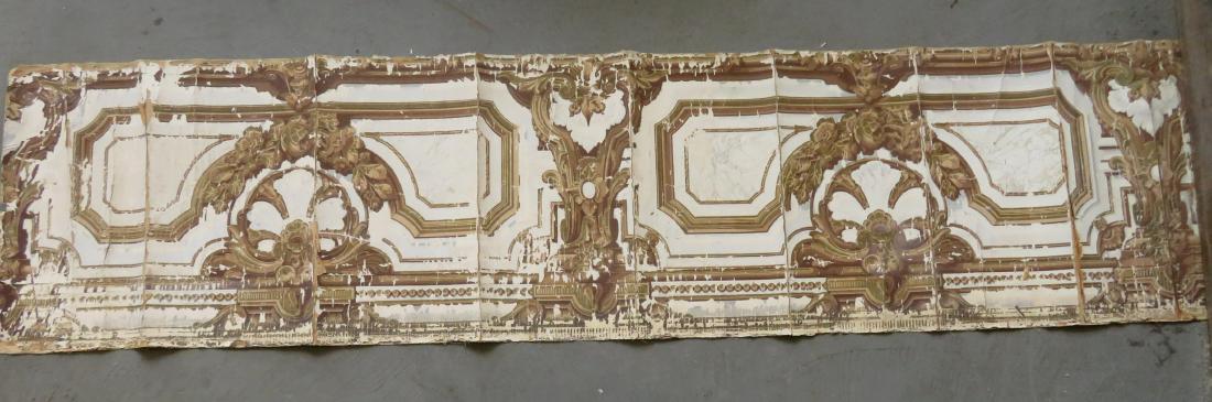 A small roll of museum quality printed wall paper in a: A small roll of museum quality printed wall paper in a classical architectural pattern with panels, scrolls, etc., from the estate of Rose Cumming (Famous NY City decorator, 1887-1968), 18th/19th cent