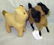 162: Two early handsewn stuffed dogs - both with glass