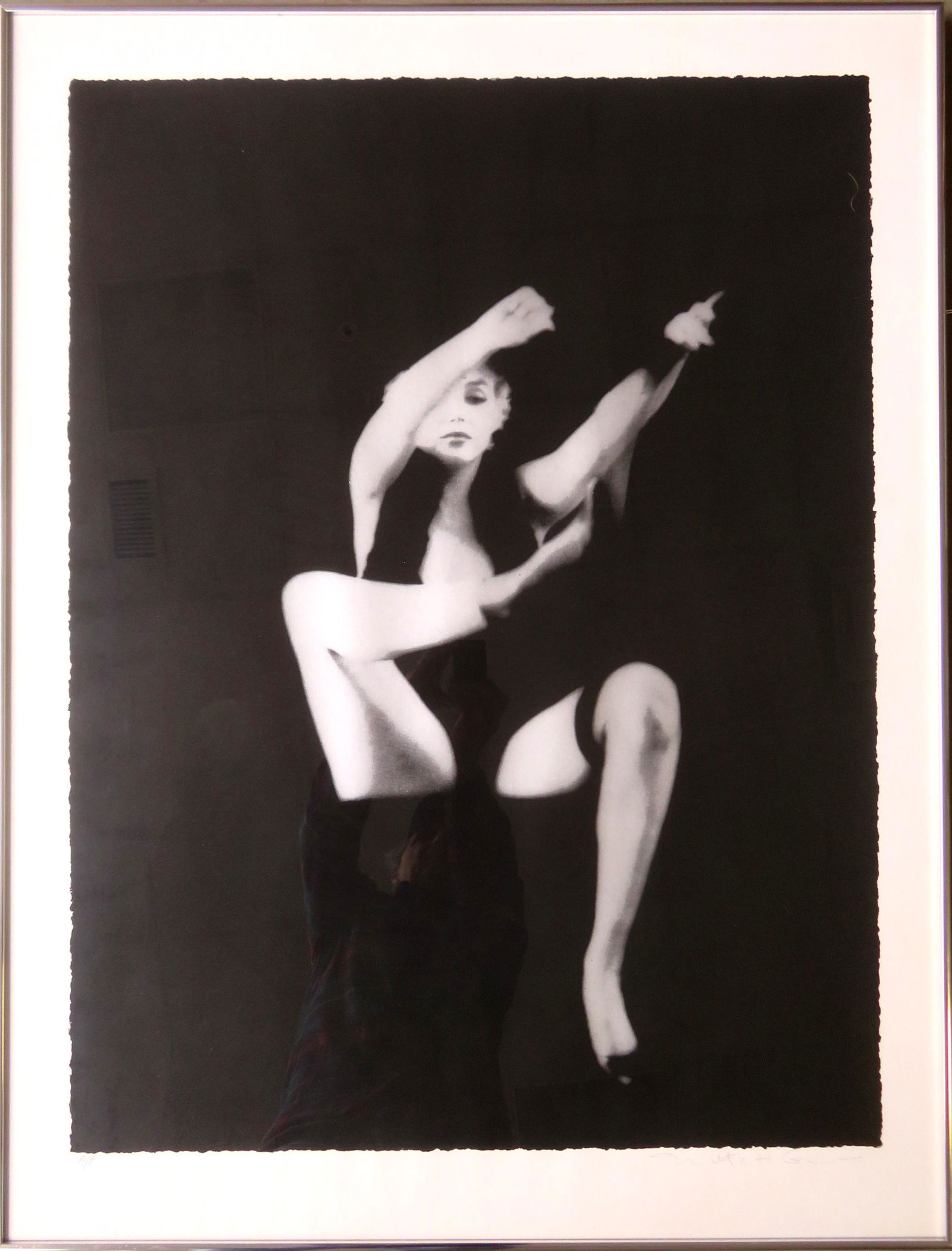 Milton H. Green, American 1982-1985. Large folio silk: Milton H. Green, American 1982-1985. Large folio silk screen portrait of Marilyn Monroe from the Black Sitting series, and pencil signed lower right "Milton H. Green" - also marked in pencil A/P". Fro