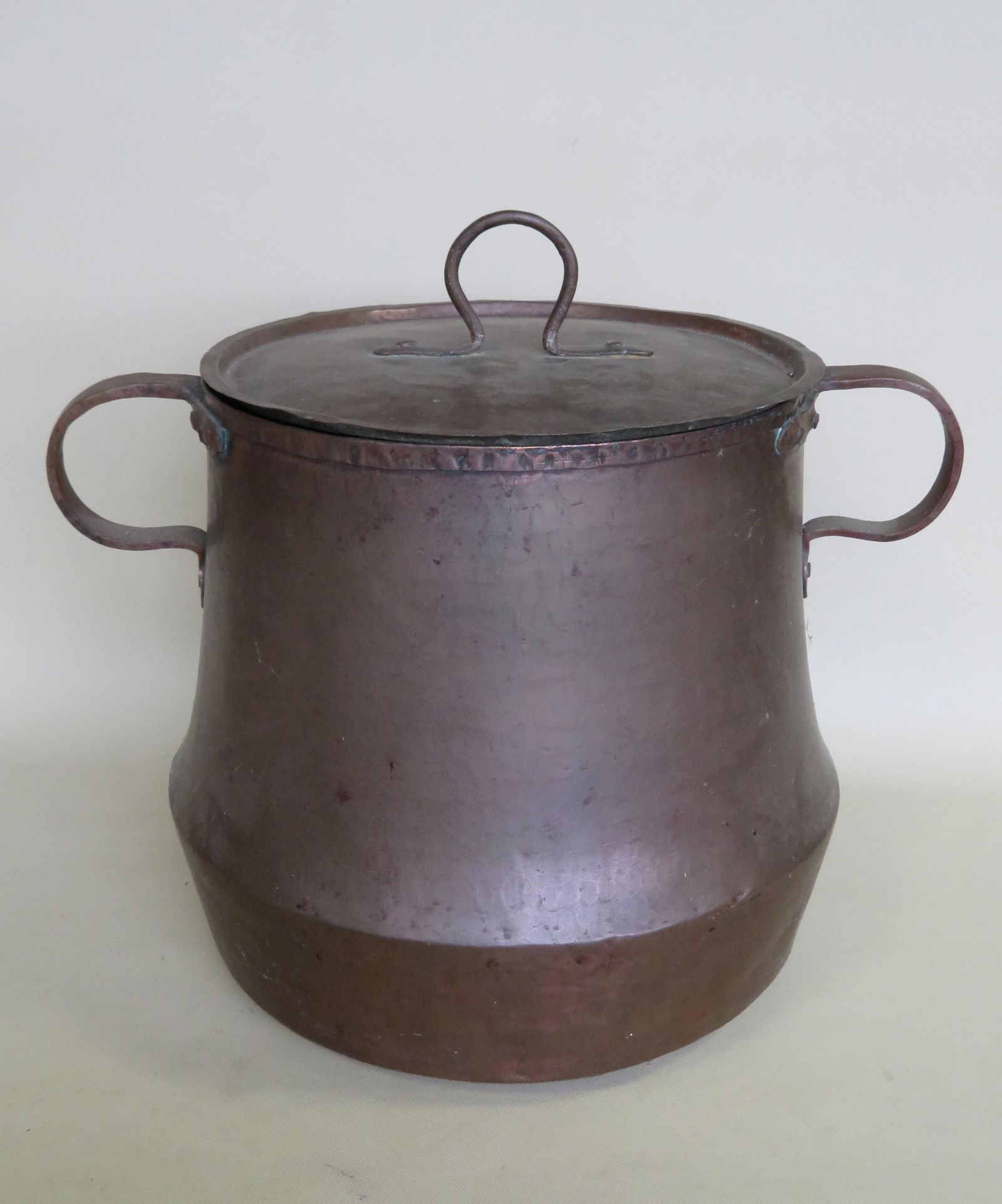 Hand hammered copper pot with dovetailed construction, (1 of 4)