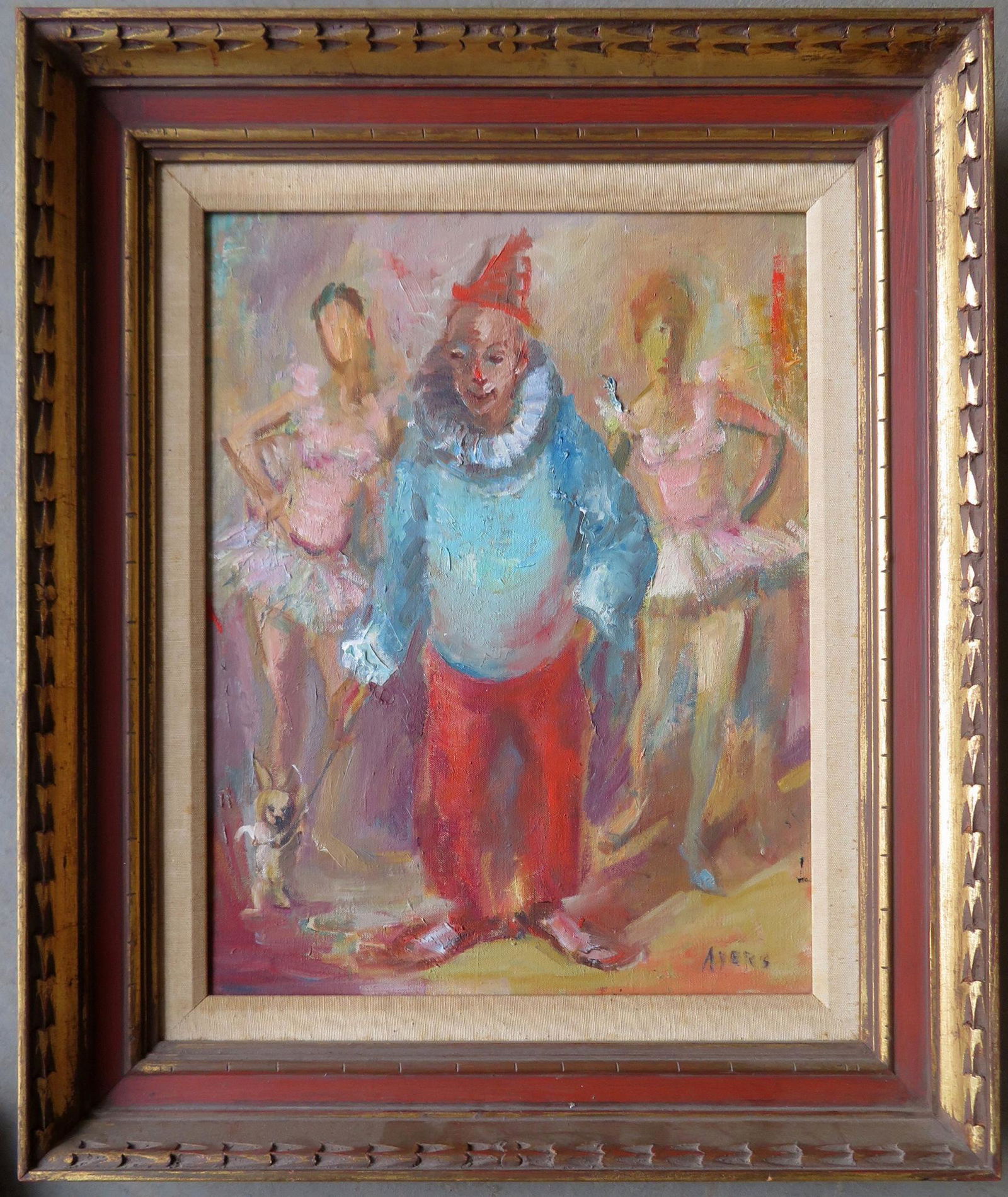 O/C Clown with small dog adjacent to two ballet (1 of 4)