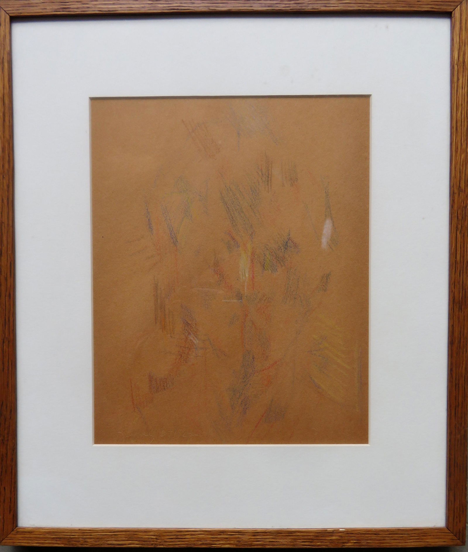 Jacques Villon (attributed - from catalog label: Jacques Villon (attributed - from catalog label attached) xxxx. Modernistic chalk portrait of a person.