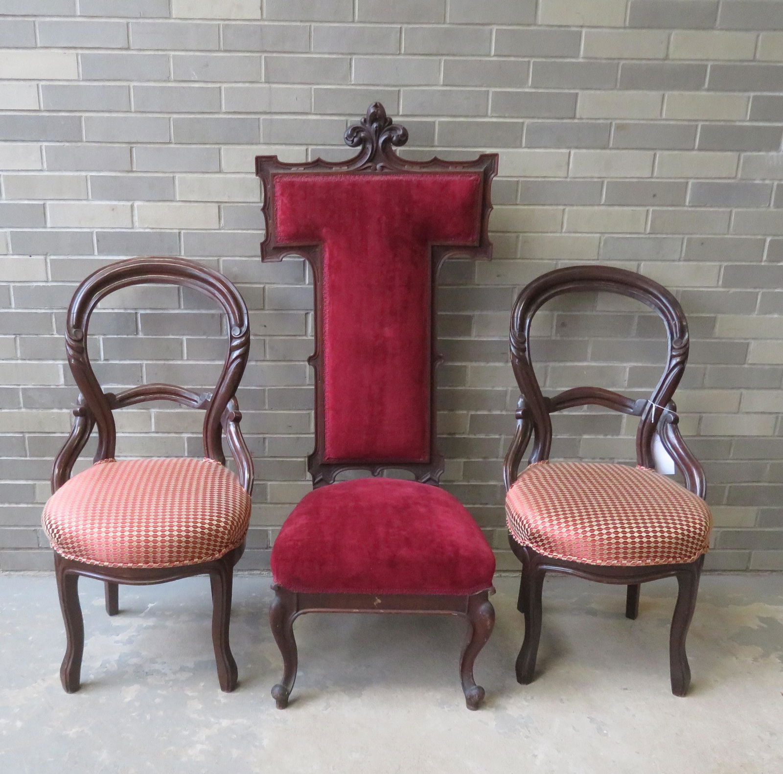 Three Victorian chairs including 2 matching balloon (1 of 5)