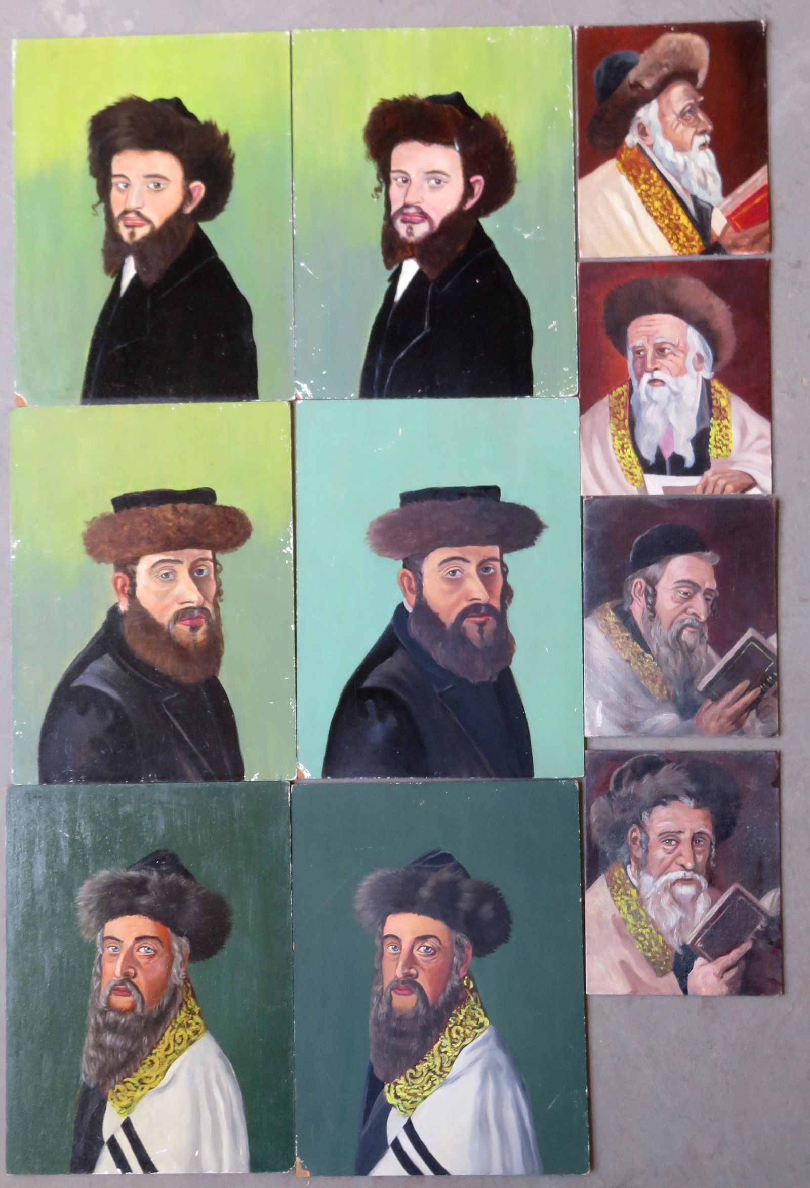 Grouping of ten O/B portraits of Jewish Rabbi's. Note (1 of 7)