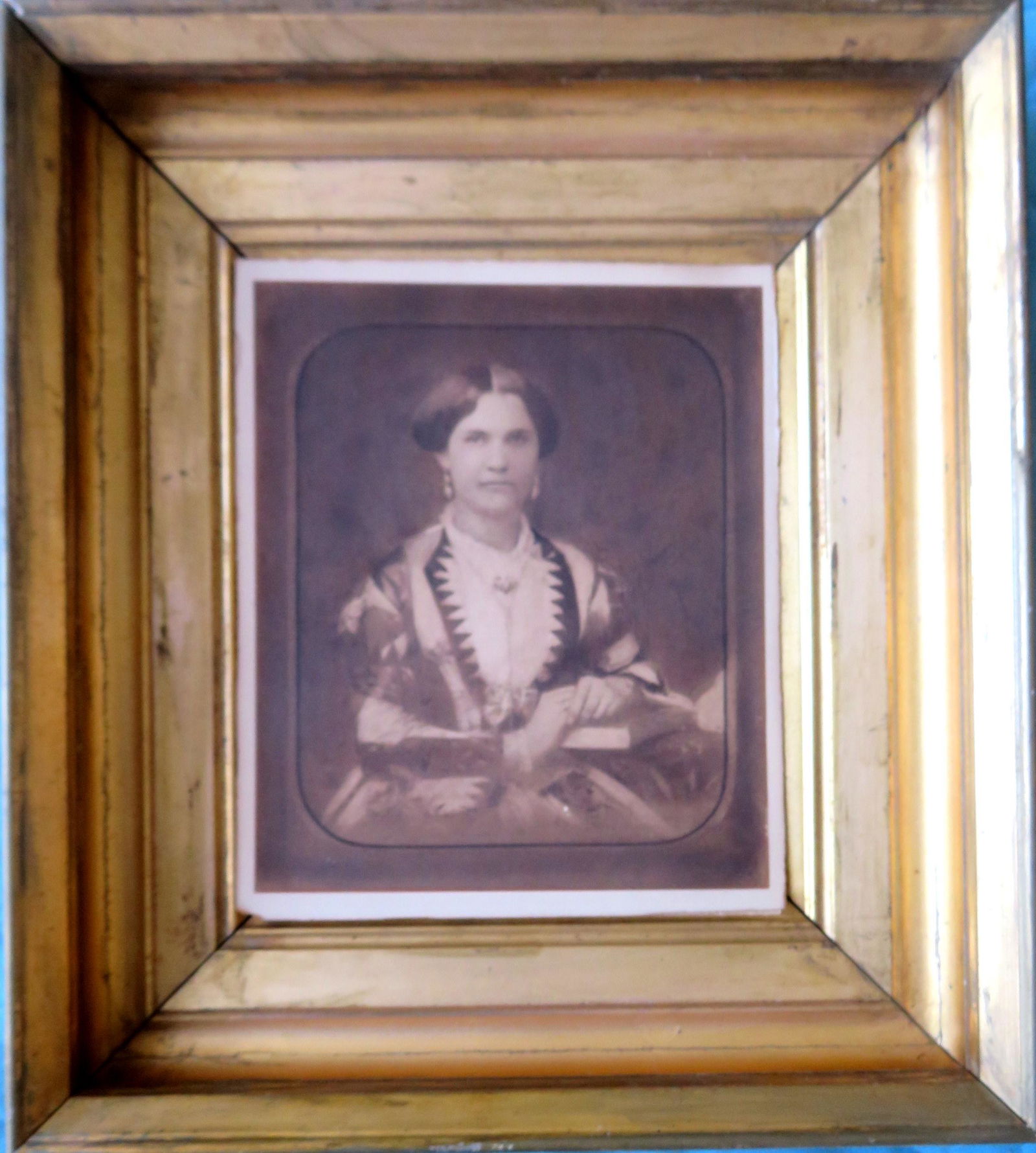 Large deep lemon gold frame, probably mid 19th century, (1 of 8)