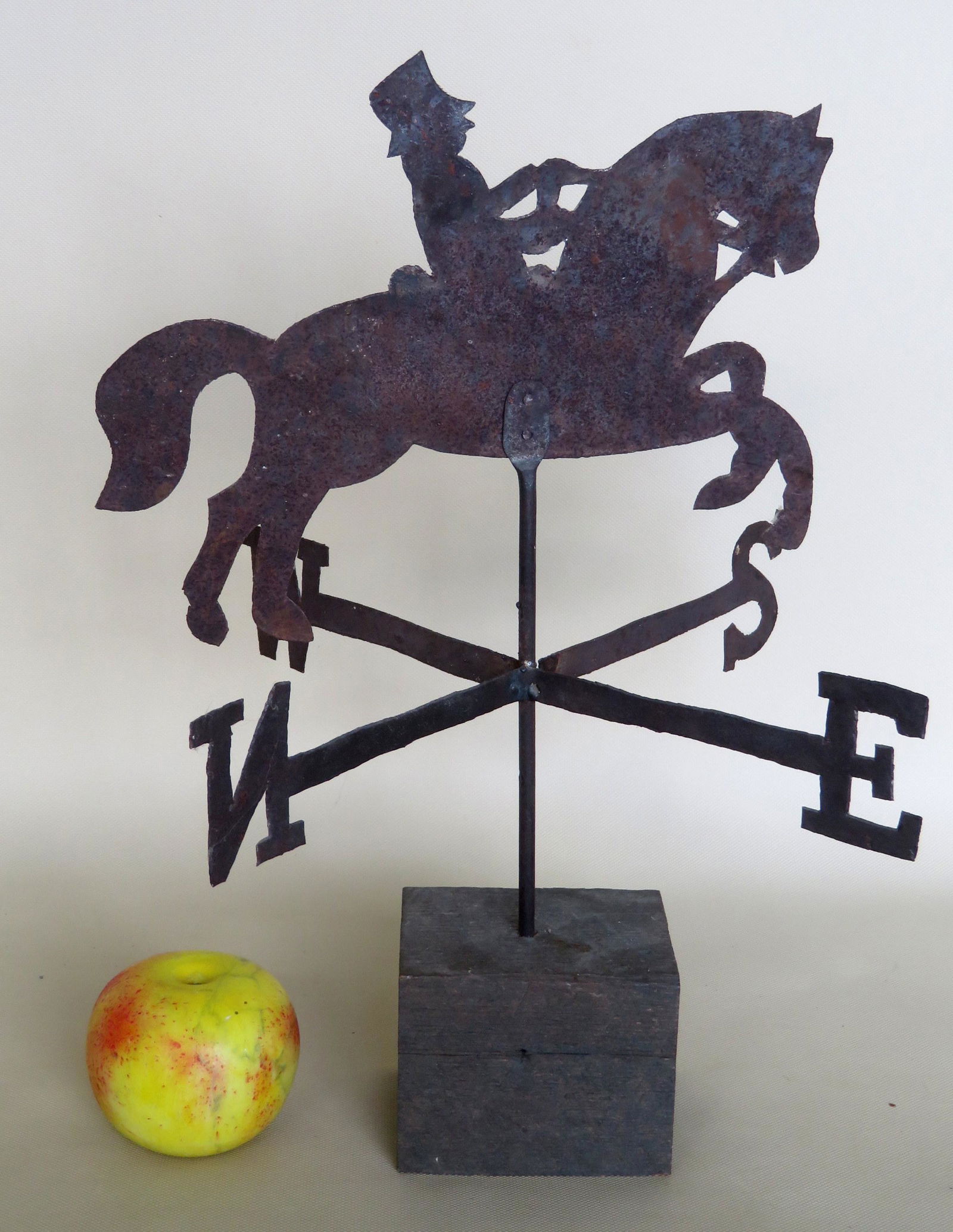 Silhouette sheet iron horse/rider weathervane - newer (1 of 5)
