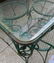 Glass top wrought iron patio table with 4 matching - 4
