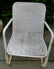 A pair of woven wicker chairs on sheet iron rocking - 2