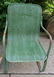 A pair of woven wicker chairs on sheet iron rocking - 3
