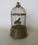 Fancy French automaton brass bird cage music box, with