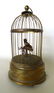 Fancy French automaton brass bird cage music box, with - 3