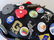 A wonderful 1930-40's child's felt beanie cap with many - 9