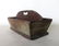 Primitive pine cutlery box with open work handle, 1 - 2