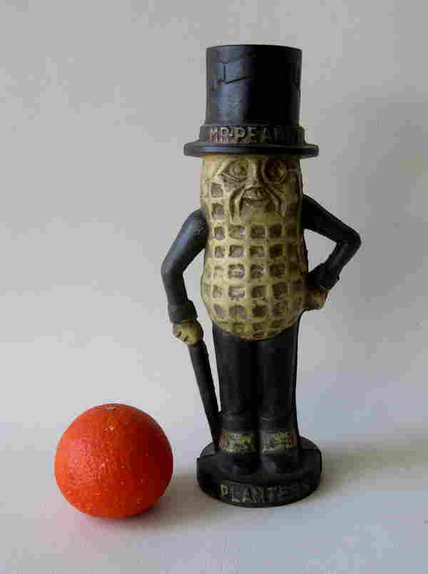 A cast iron "Mr. Peanuts" still bank marked "Planters" Oct 25, 2020