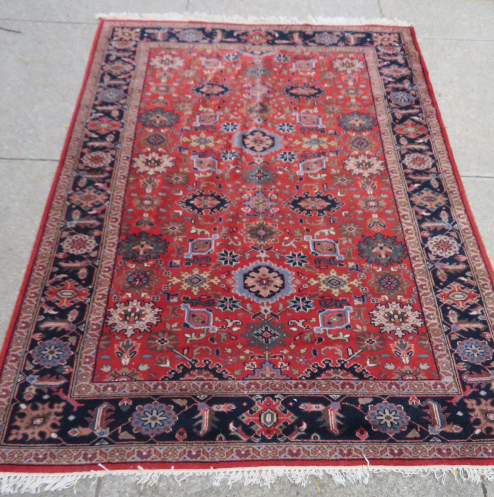 A small room size rug in very good condition, 6' 3" x: A small room size rug in very good condition, 6' 3" x 9'. Mid to late 20th century. Provenance: From the Stanley Blum estate, Rhinebeck NY.