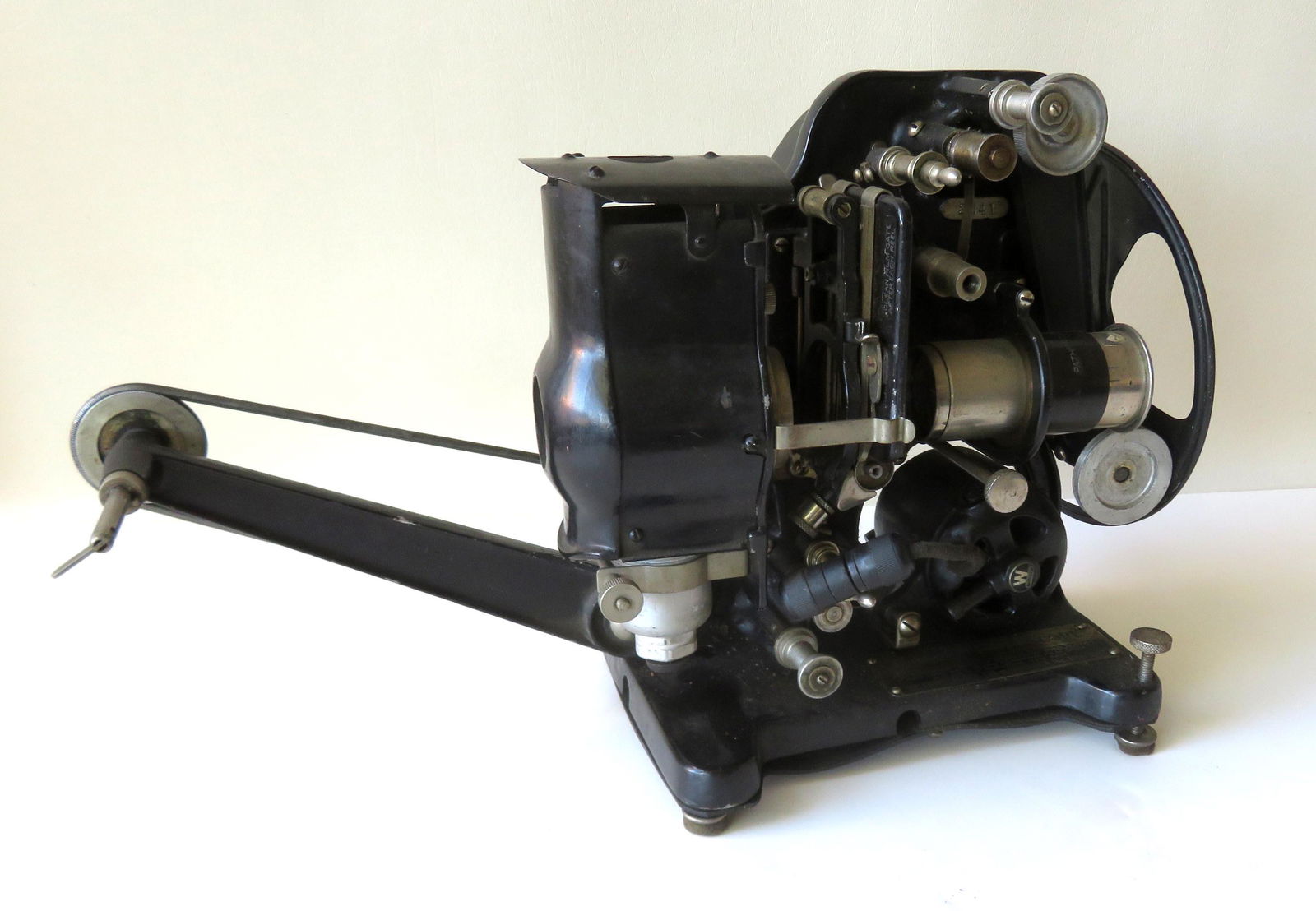 Early Pathe Projector THE PREMIERE PATHESCOPE , 35 MM: Early Pathe Projector THE PREMIERE PATHESCOPE , 35 MM Flickerless safety Standard projector for use with slow burning film only; serial number 2241. Made by The Patehscope Co. of America, INC. New Yor