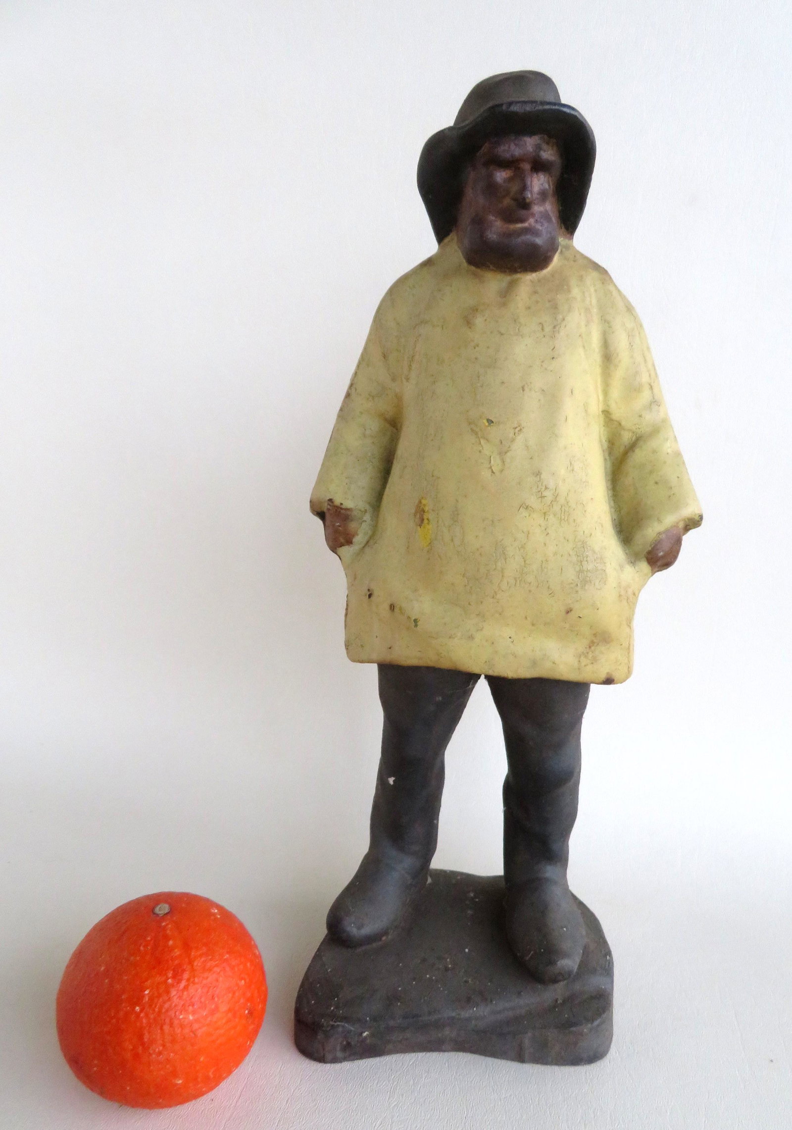 Large cast iron door stop of sailor in original paint -: Large cast iron door stop of sailor in original paint - good condition. 6"W x 16"H. Good condition.