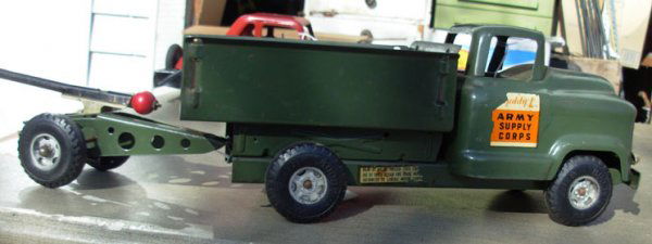 Buddy-L; Army Supply Corp truck w/cannon 1950's GMC: Buddy-L; Army Supply Corp truck w/cannon 1950's GMC very good cond