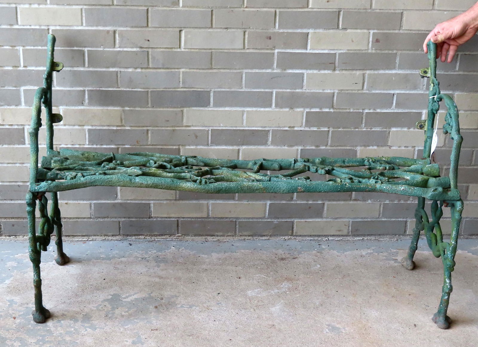 A cast iron twig bench with losses and breaks, 19th (1 of 6)