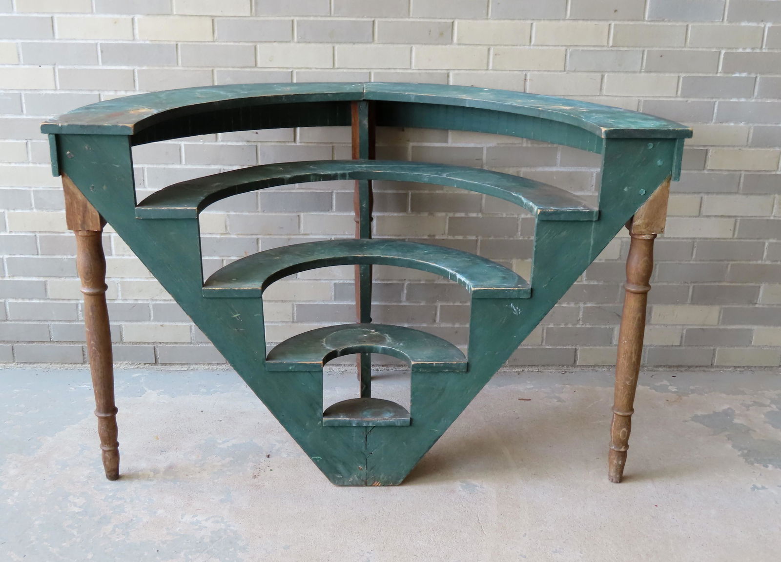 An unusual 1/2 round plant stand, with reverse (1 of 6)