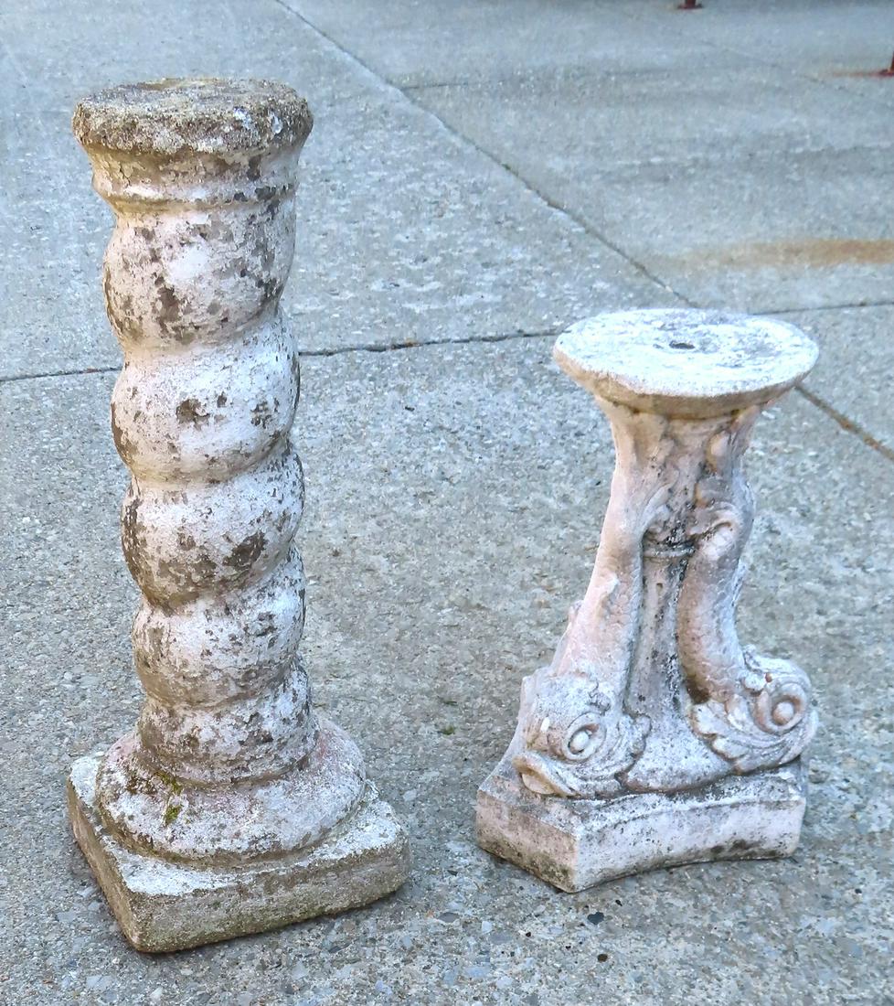 Two concrete pedestals. The first with a twisted column (1 of 4)