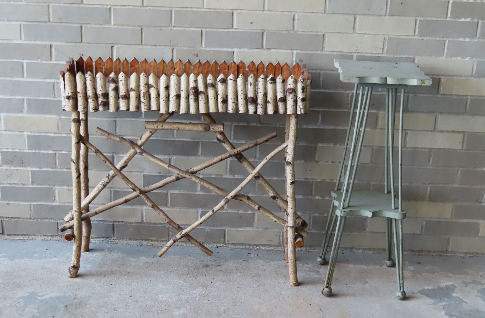 Two rustic wooden planters: The first in white birch (1 of 5)