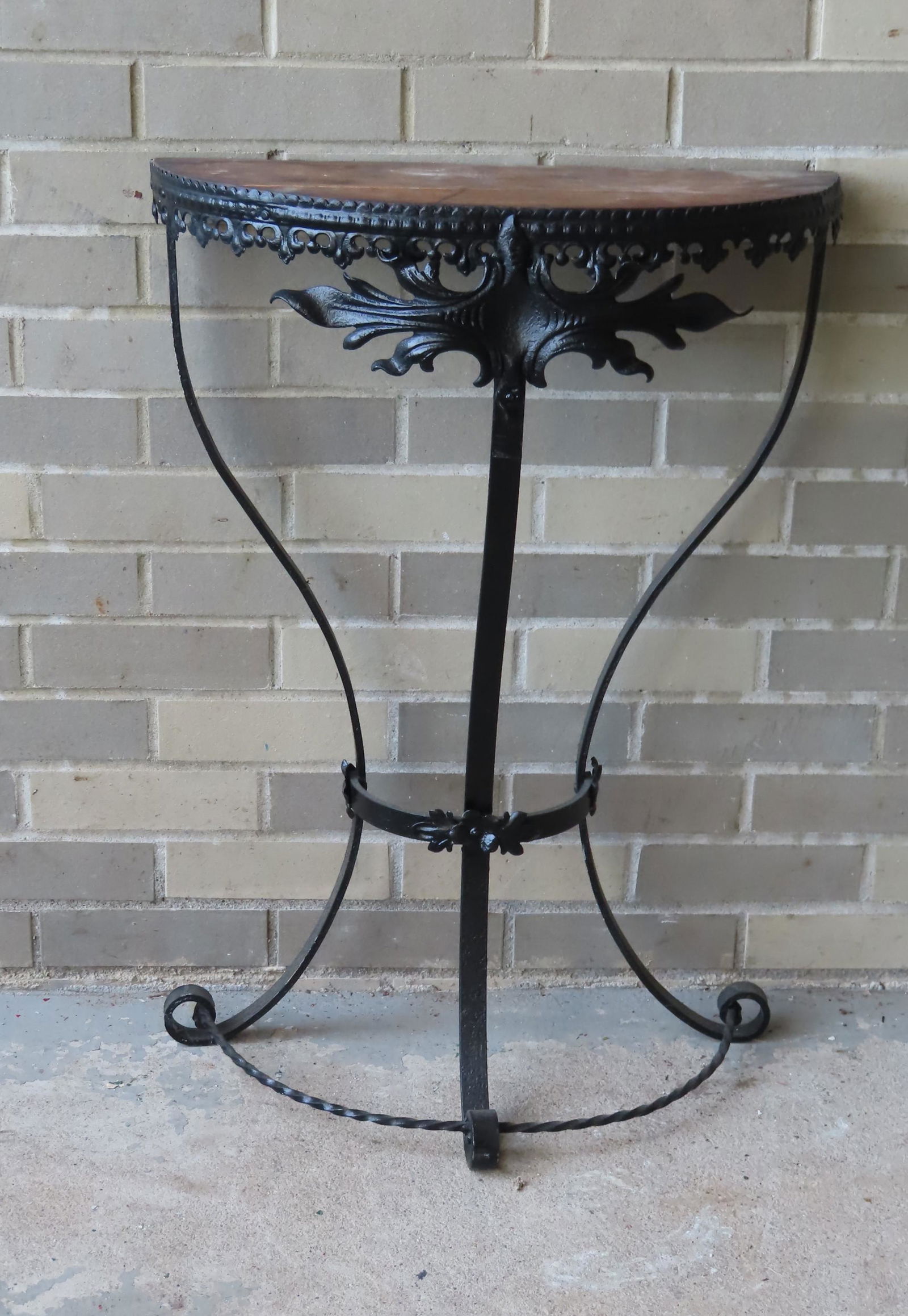 A  small French Art Deco style wrought iron console (1 of 3)