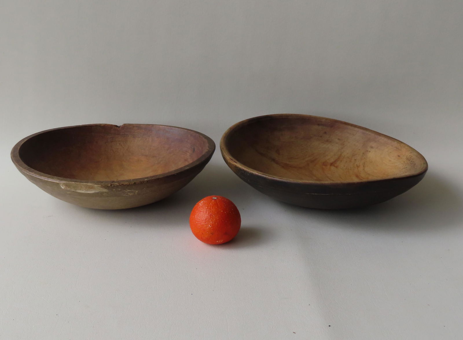 Two turned treenware bowls, early to mid 19th century, (1 of 7)