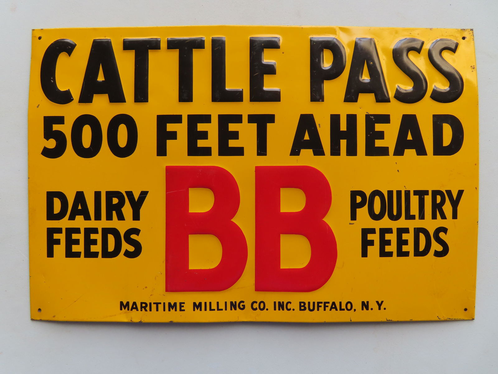 "CATTLE PASS 500 FEET AHEAD / DAIRY FEEDS / BB / (1 of 3)