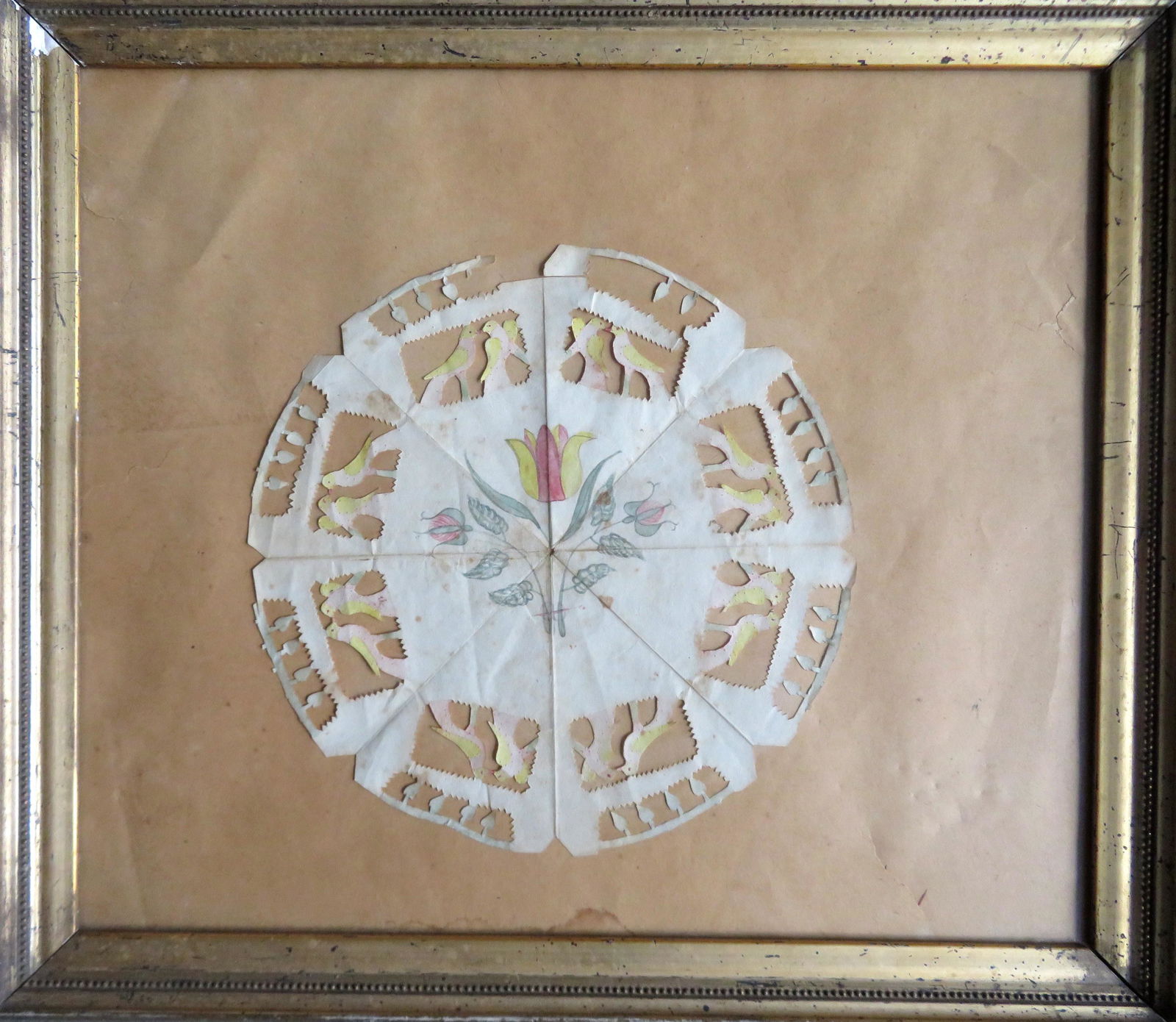 A Pennsylvania circular watercolor scherenschnitte (1 of 4)