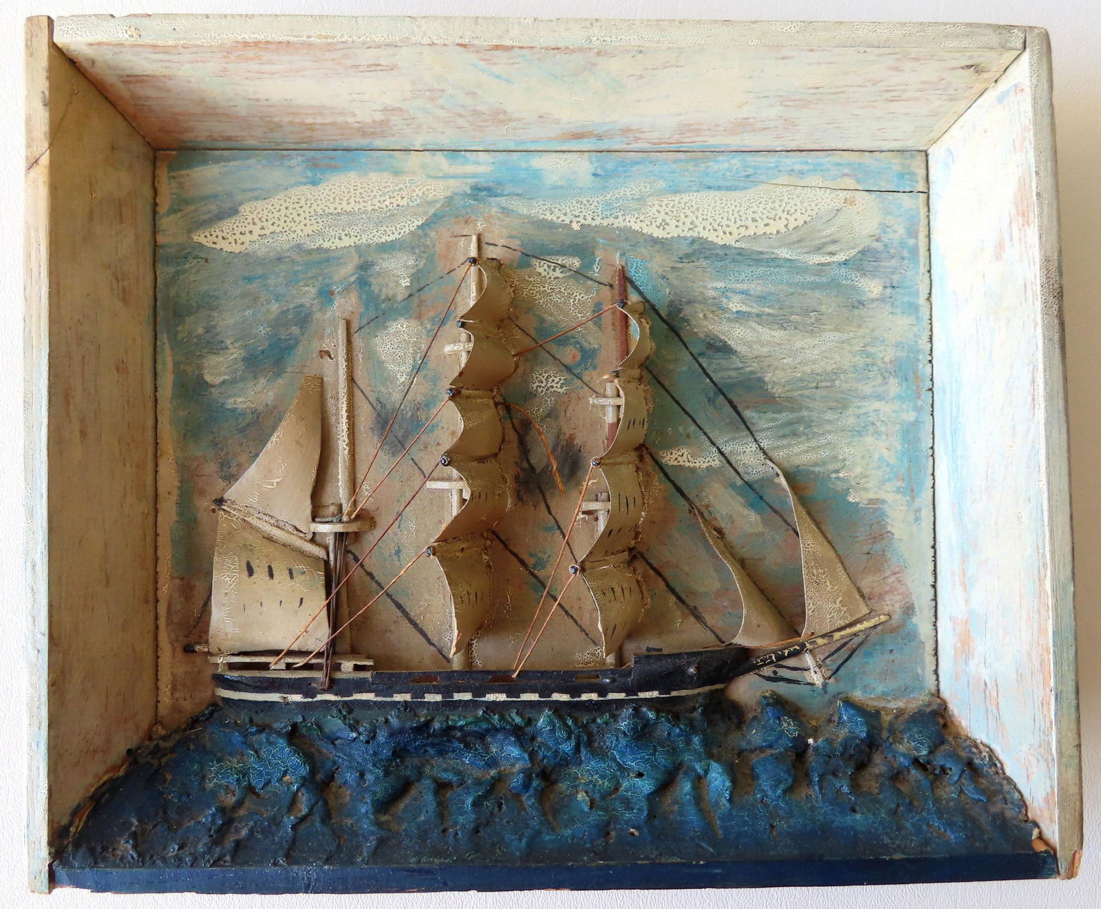 Miniature ship diorama, all handmade and hand painted.- (1 of 5)