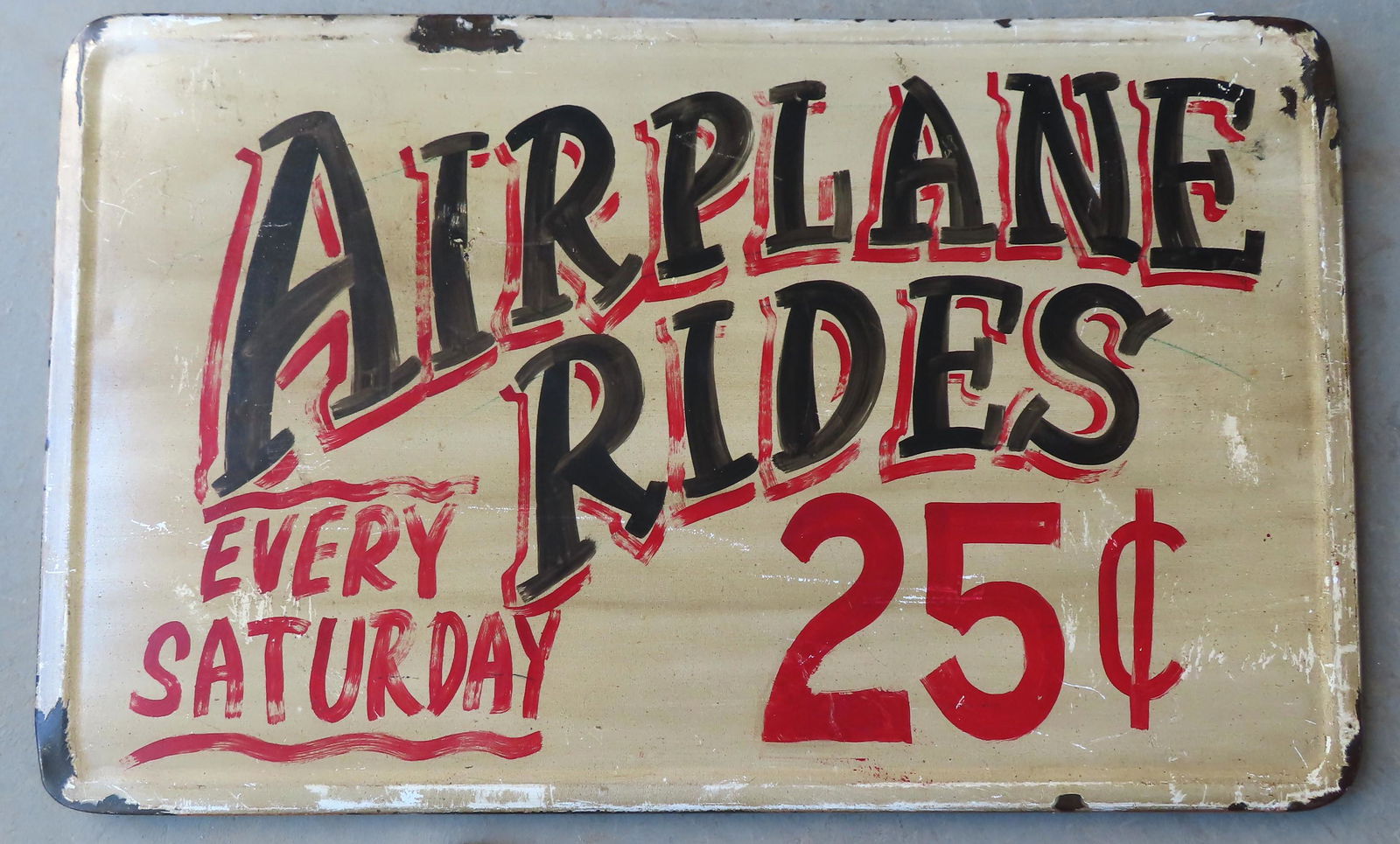 Sheet iron County Fair sign hand painted "AIRPLANE (1 of 4)
