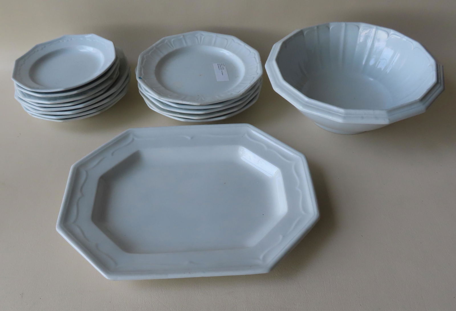 Grouping of 15 pieces of white ironstone china, 19th (1 of 18)