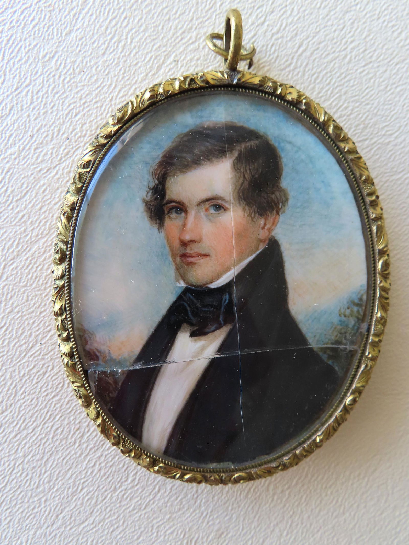 An American miniature oil portrait of Daniel Updike (1 of 3)