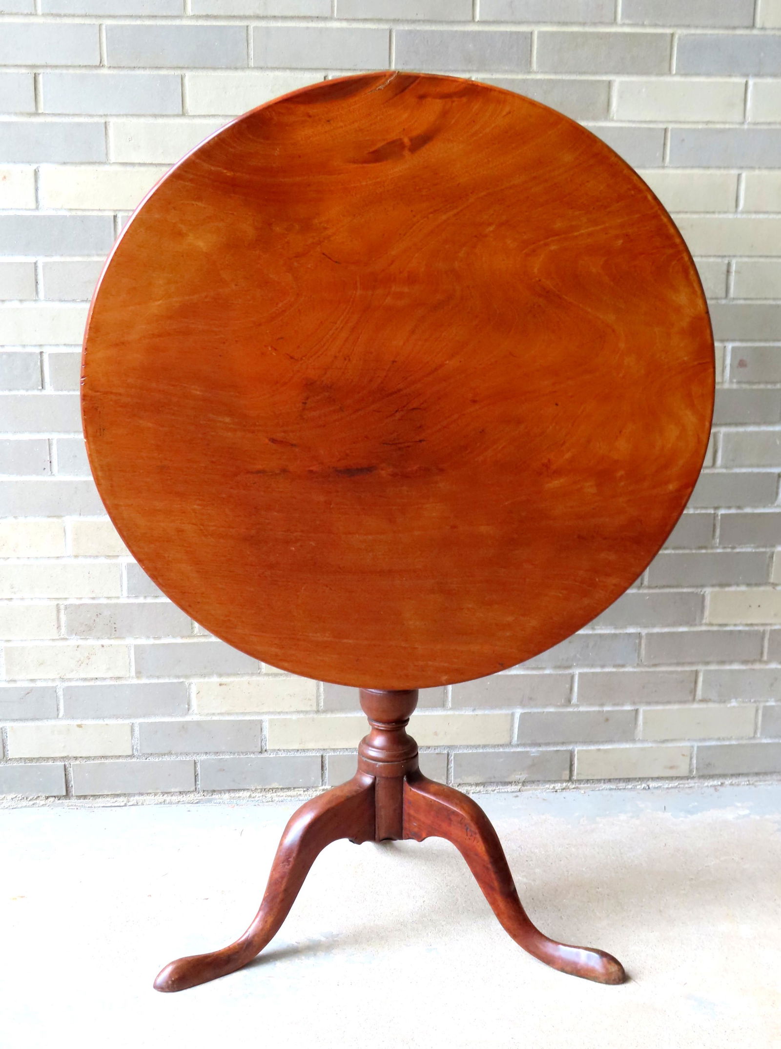 Queen Ann mahogany tilt-top tea table with snake feet, (1 of 11)