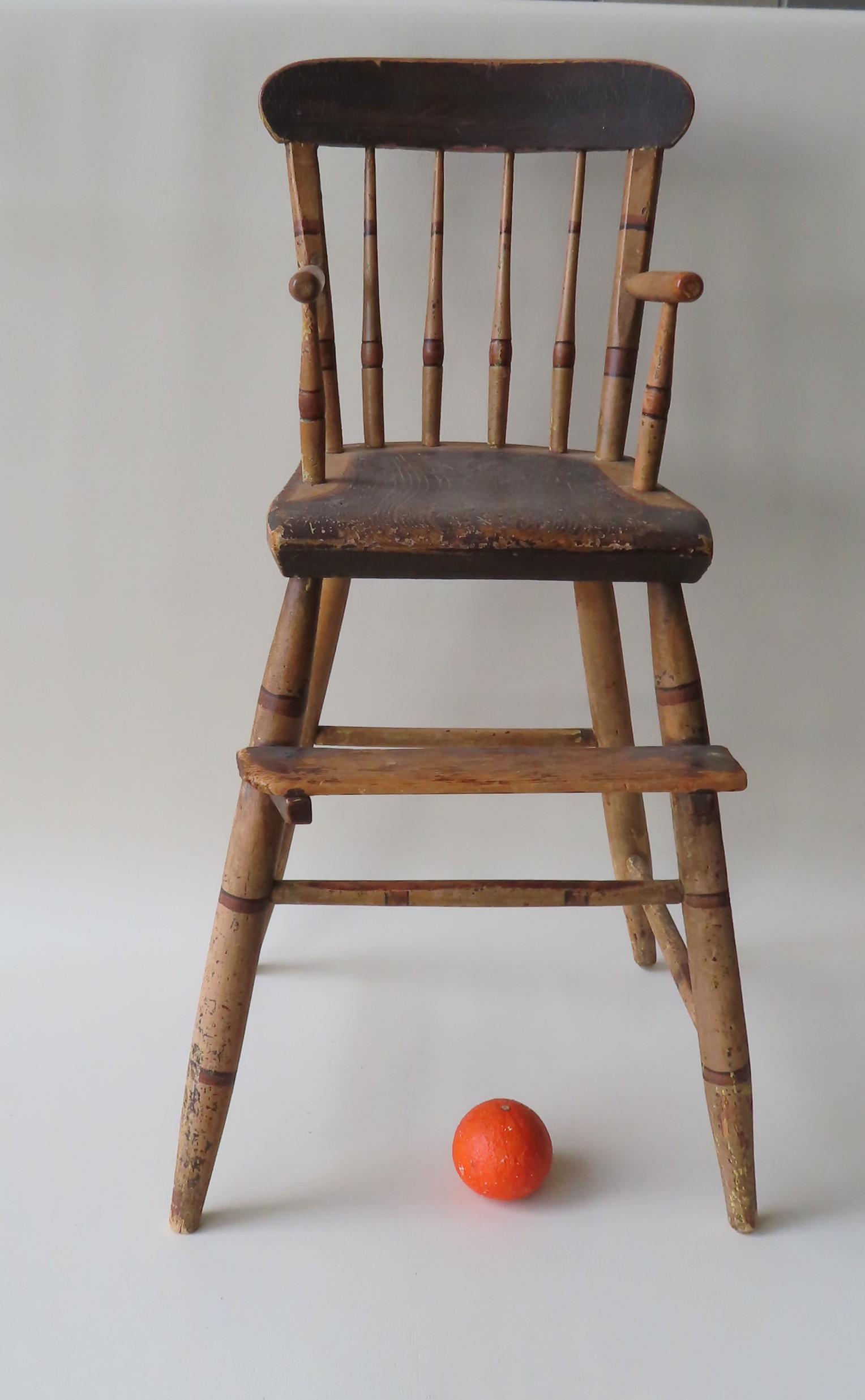 Sheraton child's high chair in original paint, circa (1 of 4)