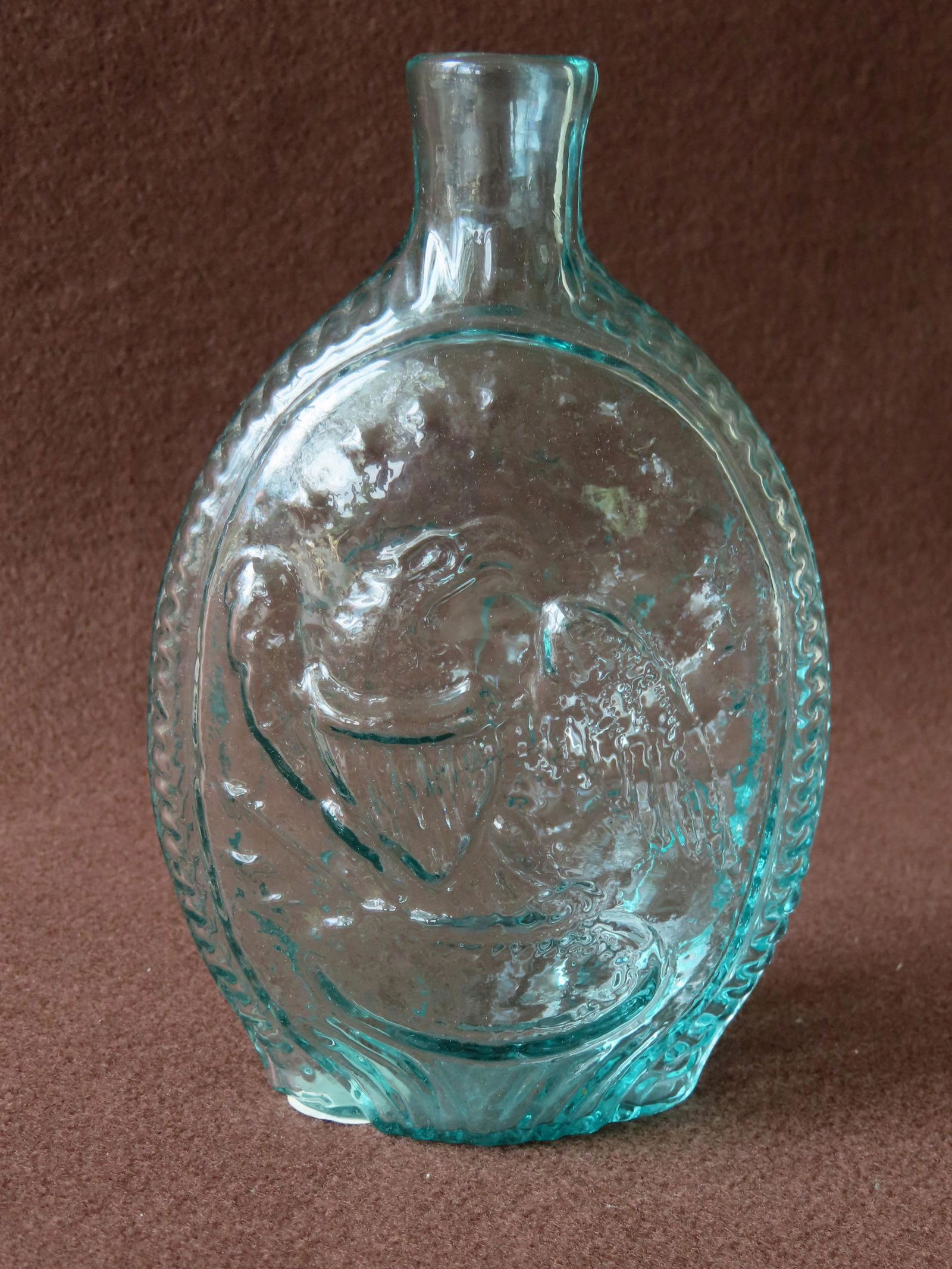 Double Eagle historical flask, sheared mouth, smooth (1 of 6)