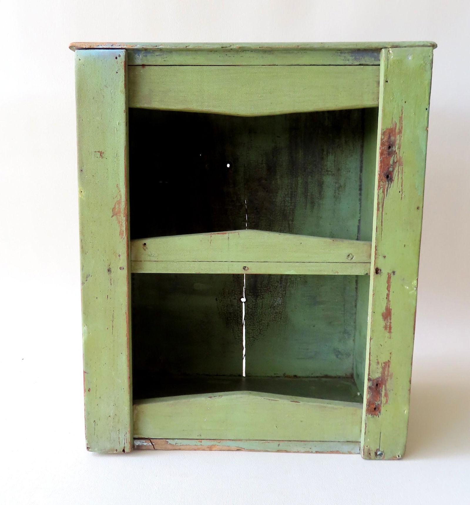 Small wall hanging open front cupboard in original (1 of 4)