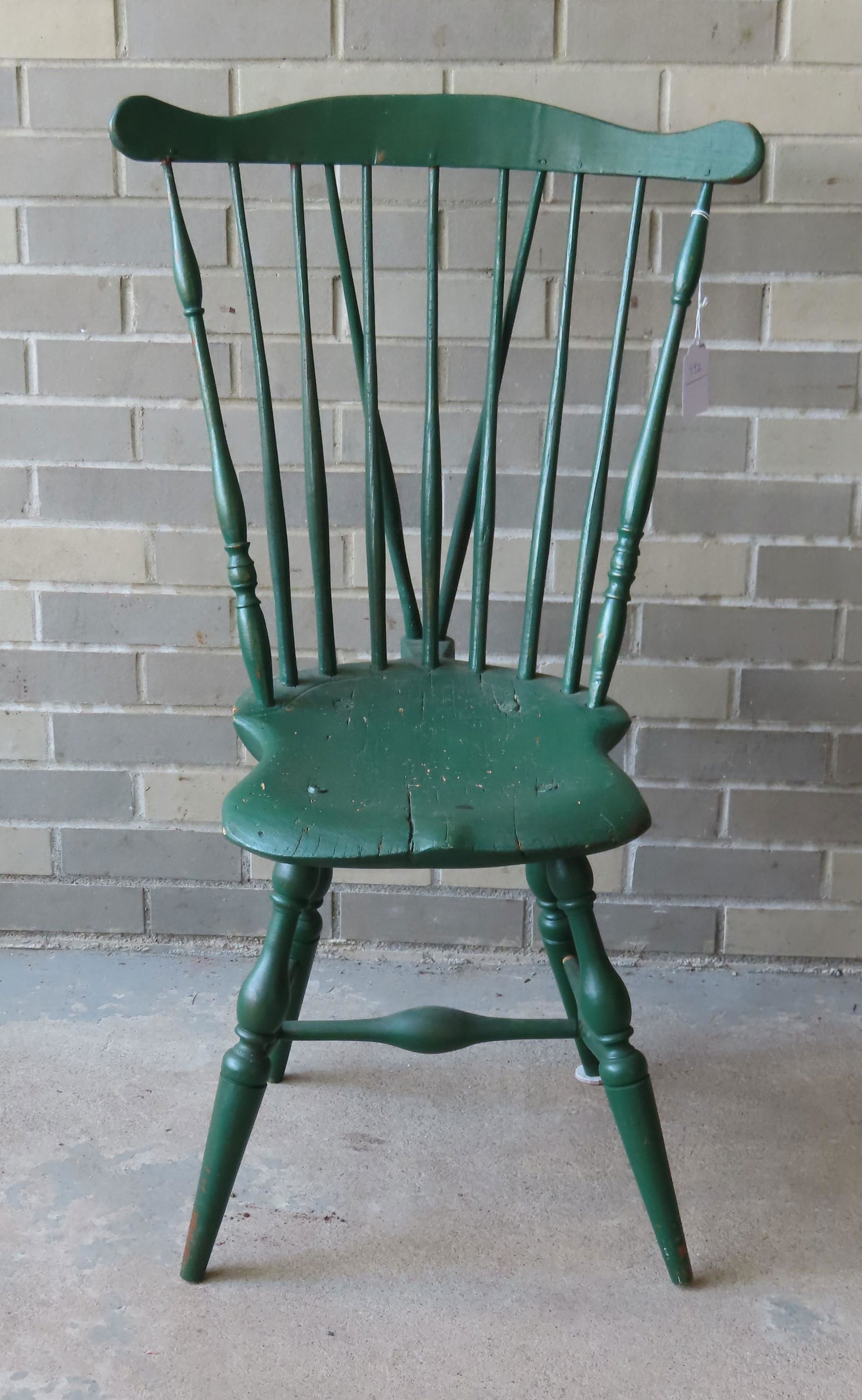 Brace back Windsor chair in a newer green paint, late (1 of 4)
