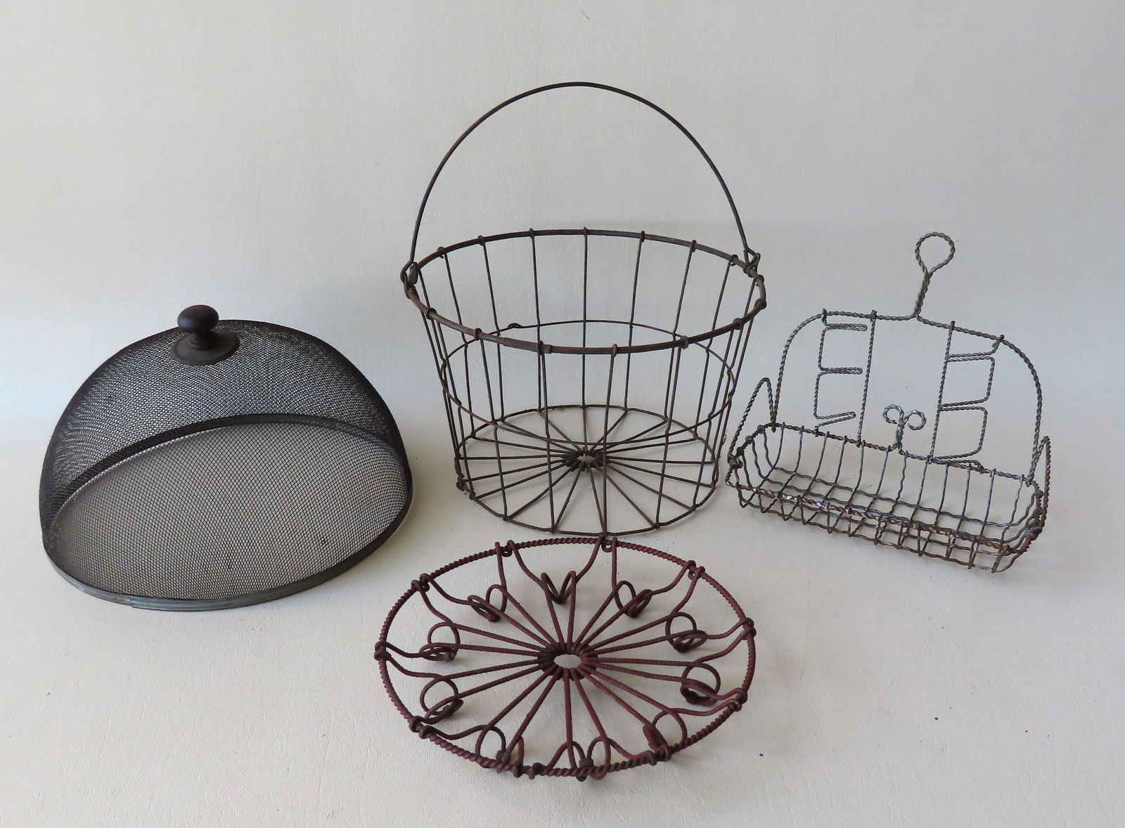 Grouping of 19th c. wire kitchen collectibles (1 of 1)