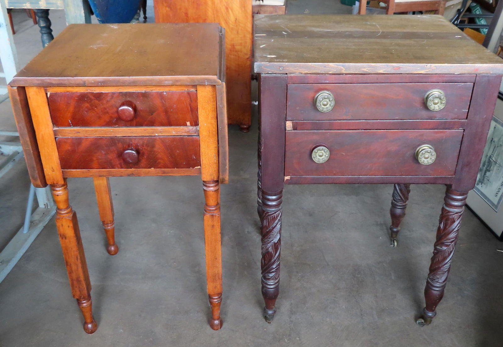 Two 19th century work tables. (1 of 6)