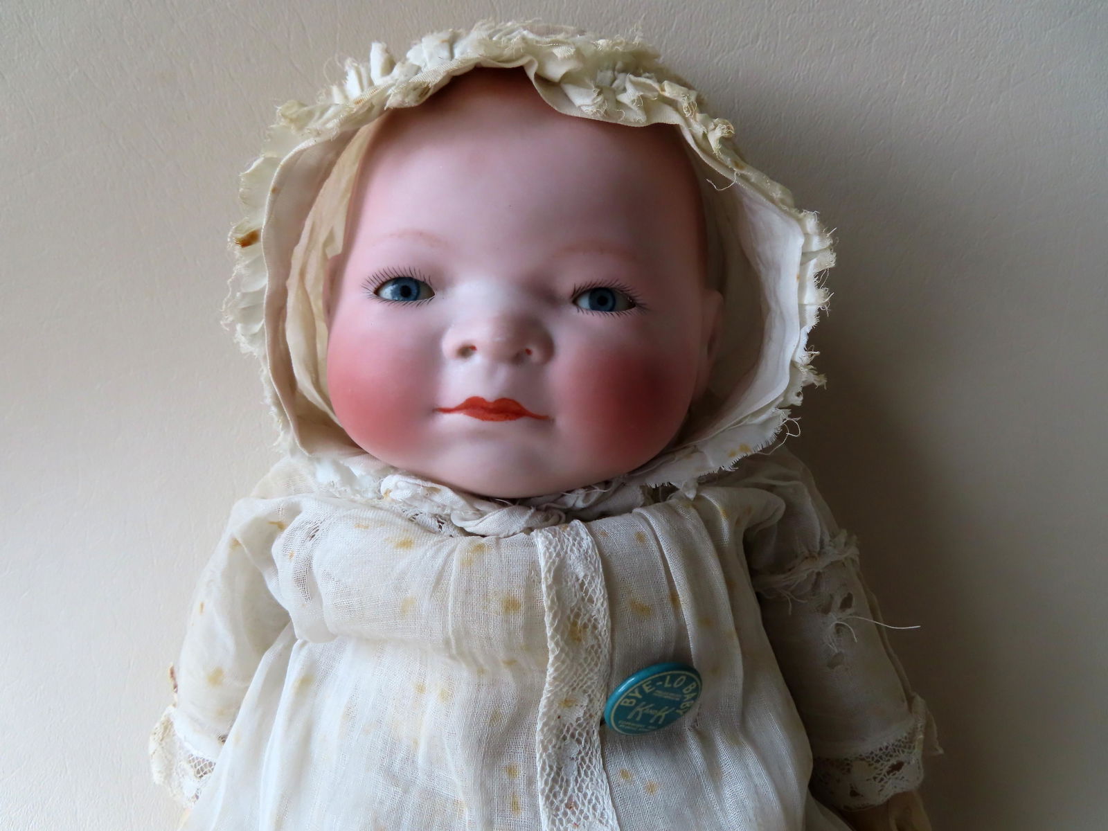 Bye-Lo Baby doll with original button signed "K & K (1 of 10)