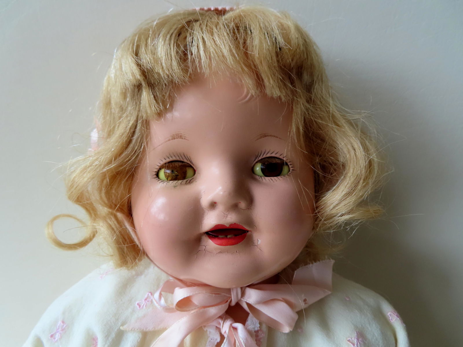 Large Effanbee composition doll with cloth body, marked (1 of 7)